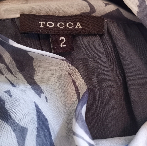 Tocca Silk Whimsigoth Victorian Grey Black Feminine Sheer Boho Blouse 2 - Picture 7 of 8